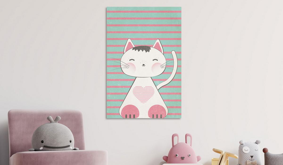KUNSTDRUCK Grün 40/60 cm - Pink/Grün, Textil (40/60cm) - KUNSTLOFT