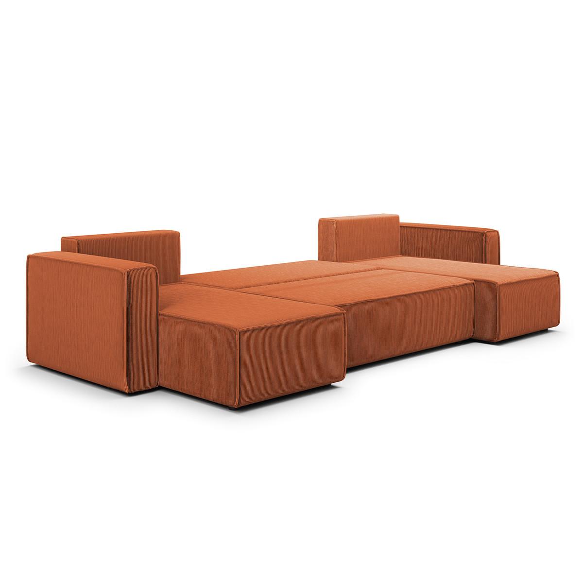 PANORAMASOFA Ezekiel 5 Sitzplätze Orange - Orange, Holz (309/73/145cm) - Petits-meubles