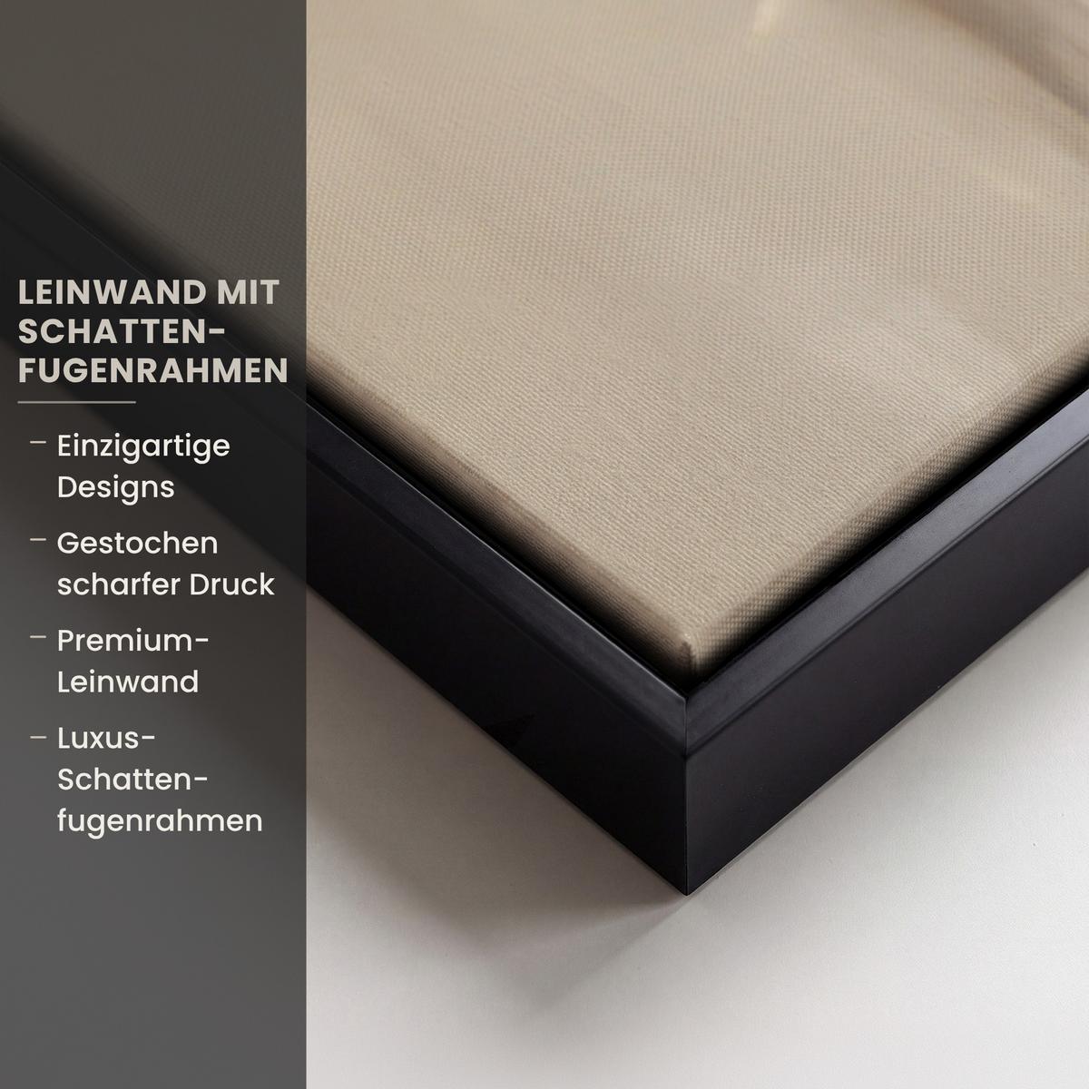 LEINWAND Bilder mit Rahmen - Moderne Kunst - Abstrakt - Beige - 90x90 - Beige, Textil (90/90cm) - MuchoWow