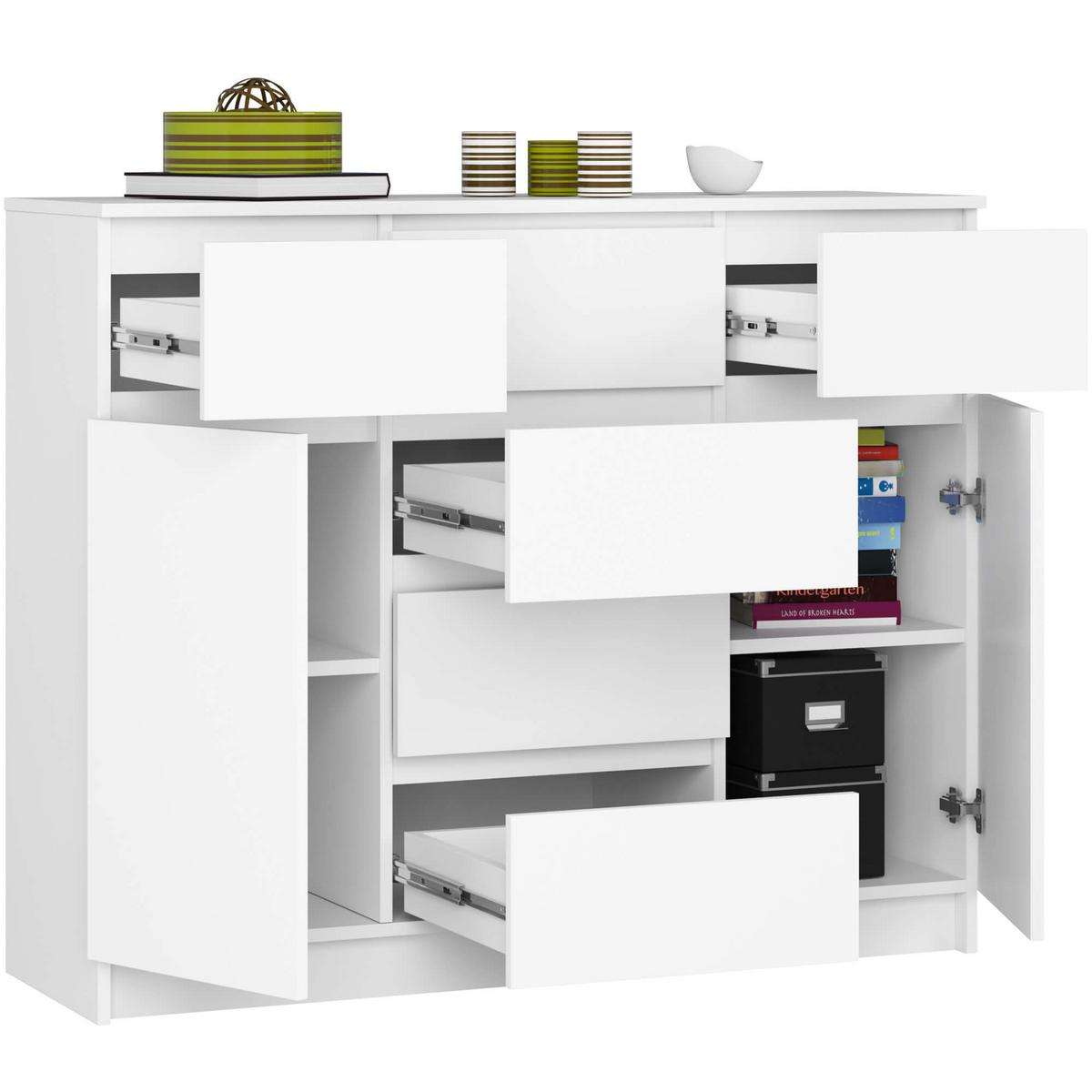 KOMMODE Weiß 99/120/40 - Weiß, Holzwerkstoff (120/99/40cm) - RAUMHIRSCH FURNITURE