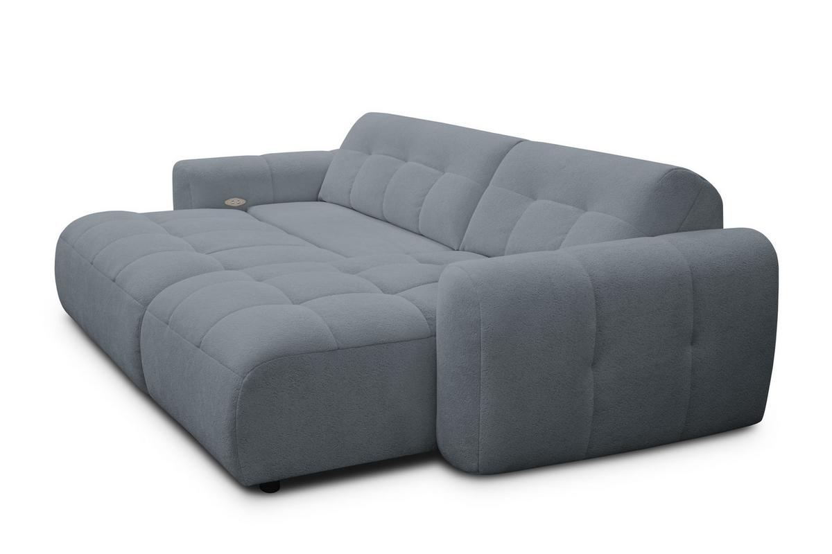 ECKSOFA LUMERO 4-Sitzer RECHTS, graphitfarben - Graphitfarben/Schwarz, Holz/Textil (275/166cm) - Courtois Laville