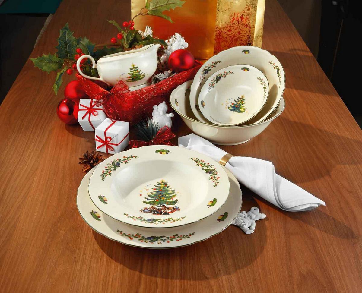SPEISETELLER Marieluise Weihnachten weiß-grün ø 27,3 cm 6er Set - Weiß/Grün, Keramik (27.3cm) - Seltmann Weiden