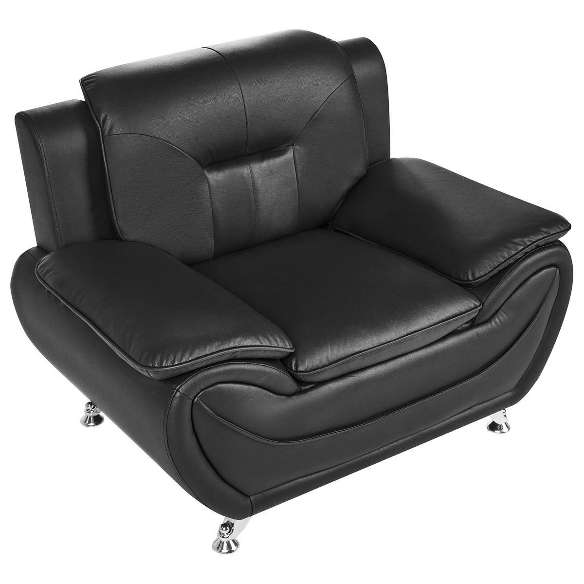 SESSEL Kunstleder Schwarz Leira - Schwarz, Kunststoff (111/86/78cm) - Beliani