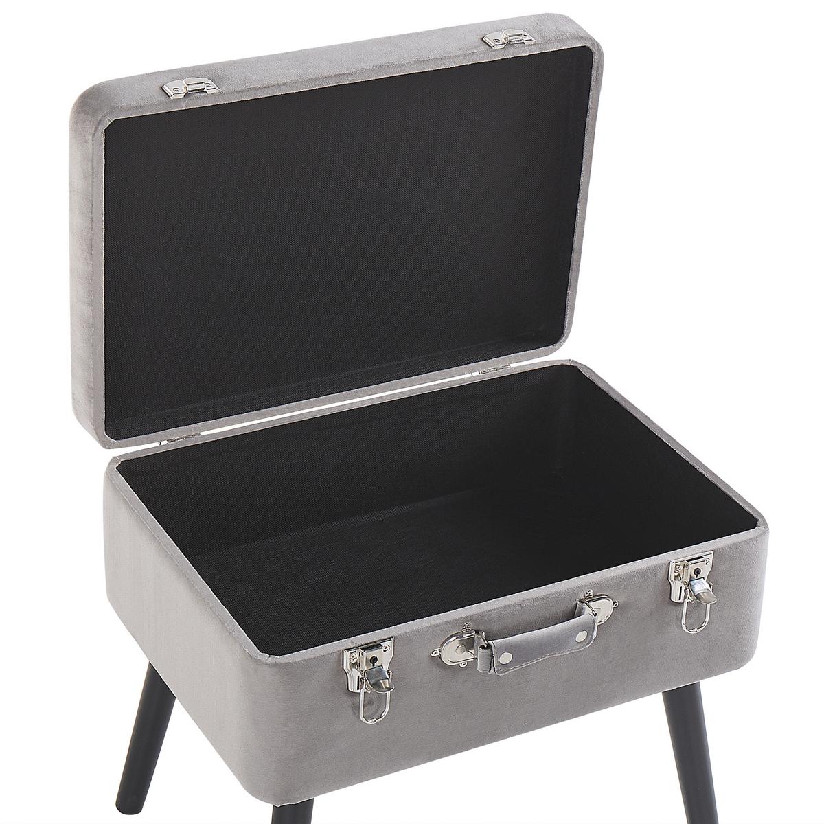 HOCKER Mallard 36/52/46 cm - Grau, Textil (52/46/36cm) - Beliani