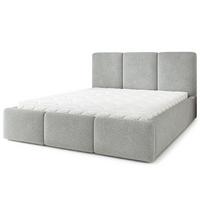 POLSTERBETT MORENA Q 200x200 cm mit Bettkästen - Hellgrau - Hellgrau, Holz (200/200cm) - MASSENO
