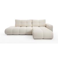 ECKSOFA DUCA R-S Beige Jersey mit Schlaffunktion - Creme, Holz (266.5/266.5cm) - MASSENO