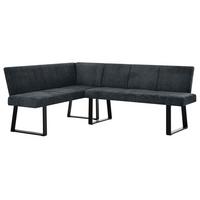 ECKBANK Velto 203x162 cm, mit Metallbeinen, Raven-Stoff, Anthrazit - Anthrazit/Schwarz, Metall (203/162cm) - Beautysofa