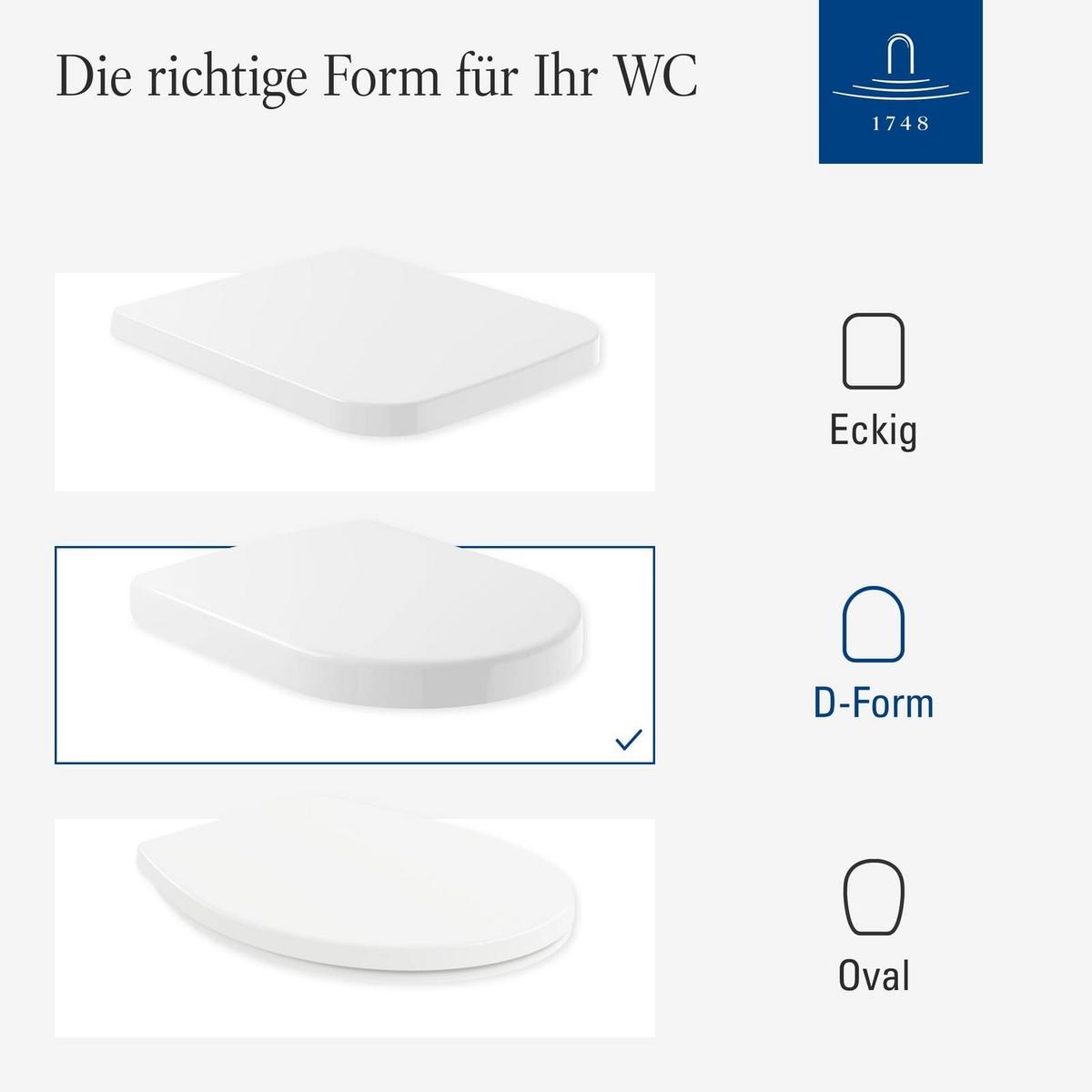 WC-SITZ O.novo weiß 423 x 368 x 51 mm - Weiß, Kunststoff (36.8/5.1/42.3cm) - Villeroy & Boch
