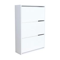 SCHUHKIPPER Aurskog - Weiß, Holzwerkstoff (73.5/110/24cm) - [en.casa]