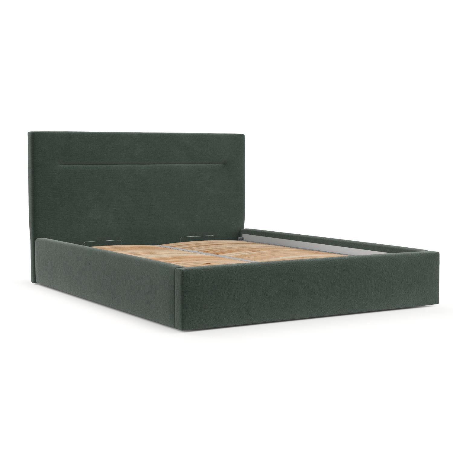 POLSTERBETT Liline 180/200 cm Grün im Asti Stoff - Schwarz/Naturfarben, Holz/Holzwerkstoff (180/200cm) - AltaBeds