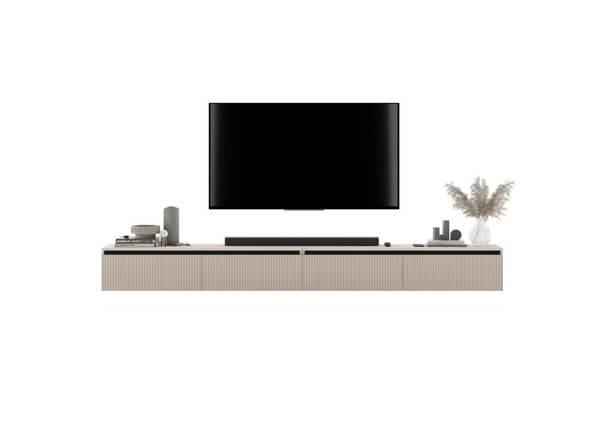 TV-LOWBOARD 2-er Set Selene Kaschmir Matt Glamour 140 cm - Kaschmir, Holzwerkstoff (280/30/35cm) - Meble Lindner