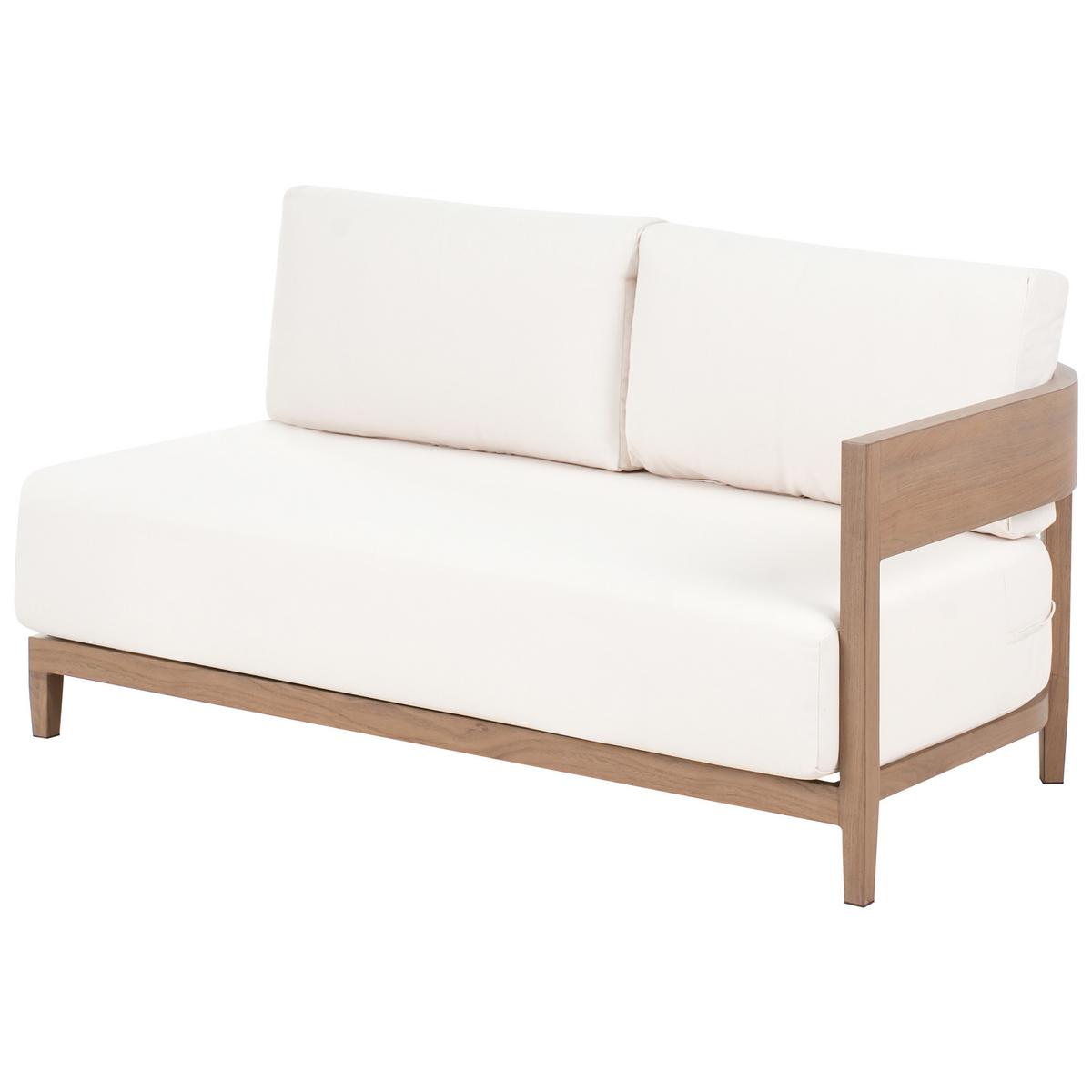 GARTENSOFA mit Tisch 2-Sitzer Metall Braun Sampieri - Beige/Braun, Metall (222/72/71cm) - Beliani