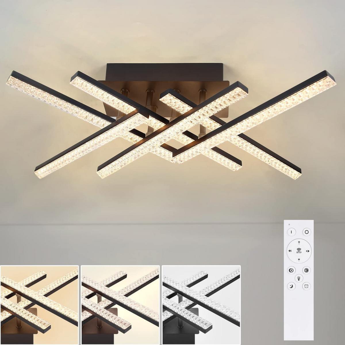 LED-DECKENLEUCHTE Orvyn 13/36/50 cm - Schwarz, Metall (36/13/50cm) - ZMH