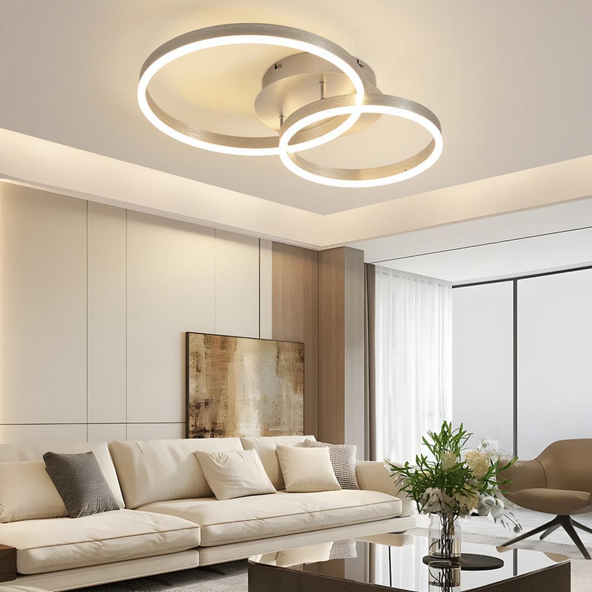 LED-DECKENLEUCHTE Emmendingen II 40/59cm - Silberfarben, Metall (40/59/12cm) - Nettlife