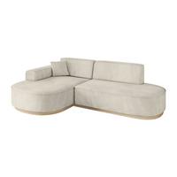 ECKSOFA Ottomane Links MARI-L1-v1 - 243x171x83 cm Ecru Velours - Ecru, Holzwerkstoff/Textil (243/171cm) - ALTDECOR