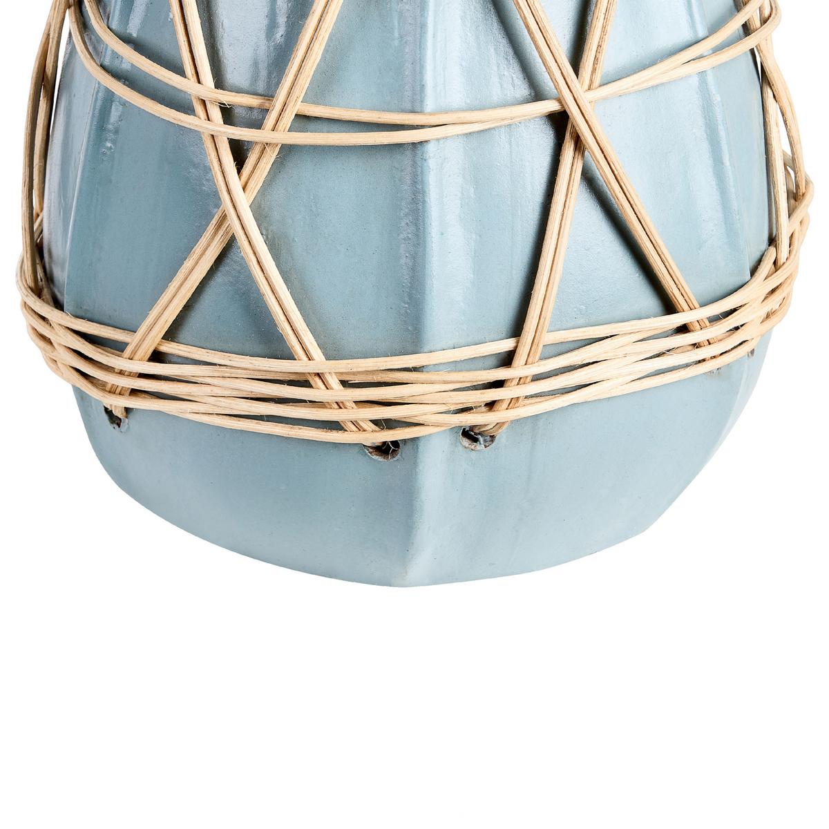 DEKOVASE Terrakotta blau Kamering - Blau, Stein (27cm) - Beliani