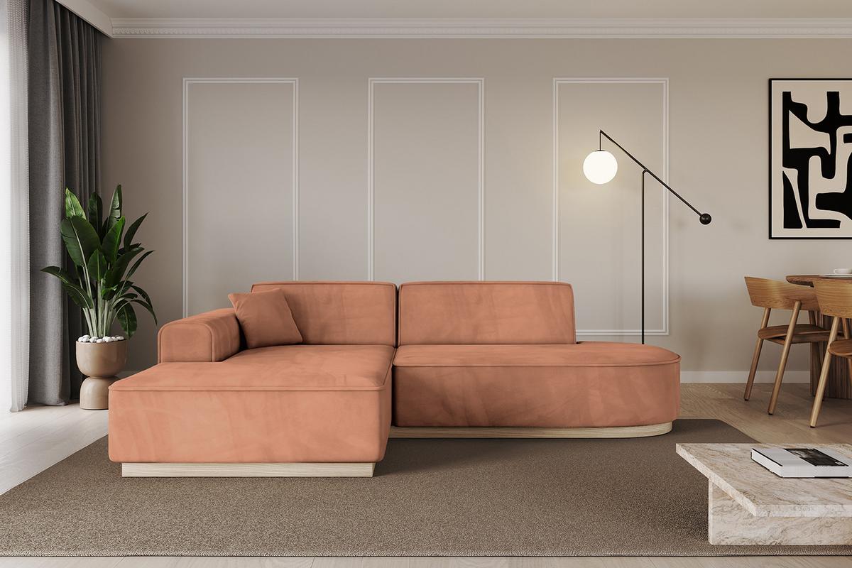 ECKSOFA Ottomane Links IREA-L1 - 234x171x83 cm Koralle - Koralle, Holzwerkstoff/Textil (234/171cm) - ALTDECOR