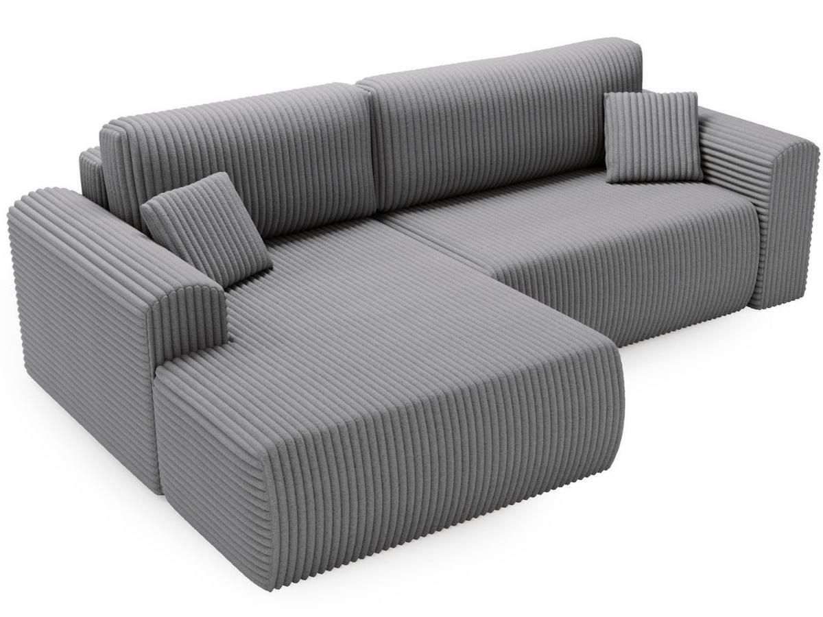 ECKSOFA Belvio Dunkelgrau Links - Dunkelgrau/Schwarz, Holz/Textil (257/177cm) - Graingold