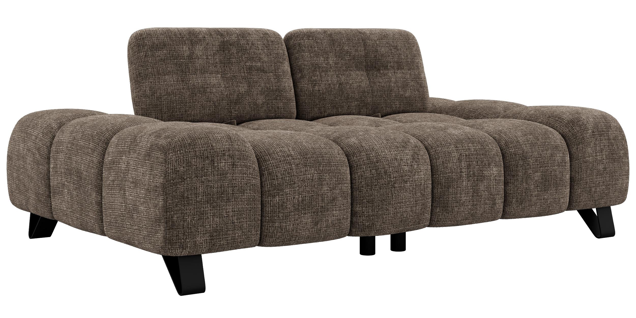 3-SITZER-SOFA NERANO - Braun Schenille - Schwarz/Braun, Textil/Metall (220/88/146cm) - MKS