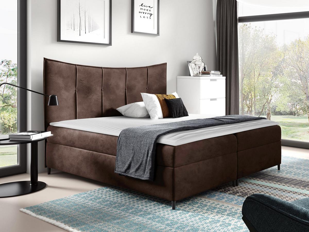 BOXBETT Bergamo - H3 - Braun, Holz (160/200cm) - MIRJAN24