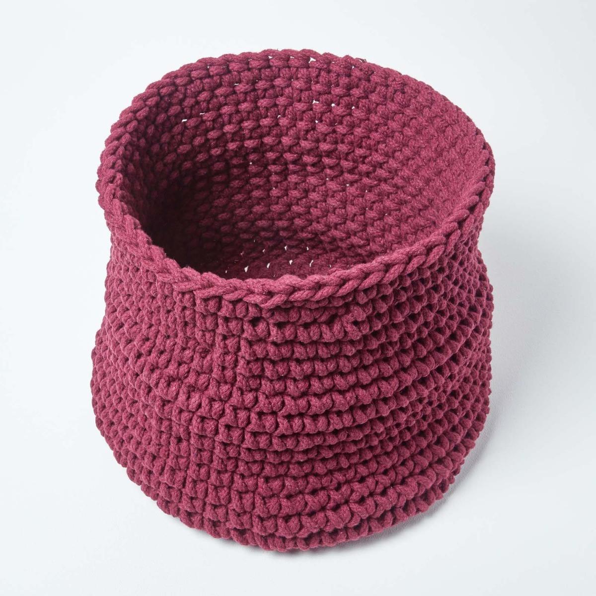 AUFBEWAHRUNGSKORB Baumwolle 42/37 cm - Bordeaux, Textil (42/42/37cm) - Homescapes