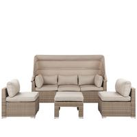 LOUNGE SET 5-Sitzer beige modular Coccolia - Beige, Kunststoff - Beliani