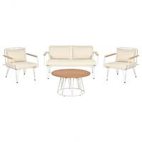 LOUNGE-SET 4-sitzer Stahl Beige Montesilvano - Beige, Metall - Beliani
