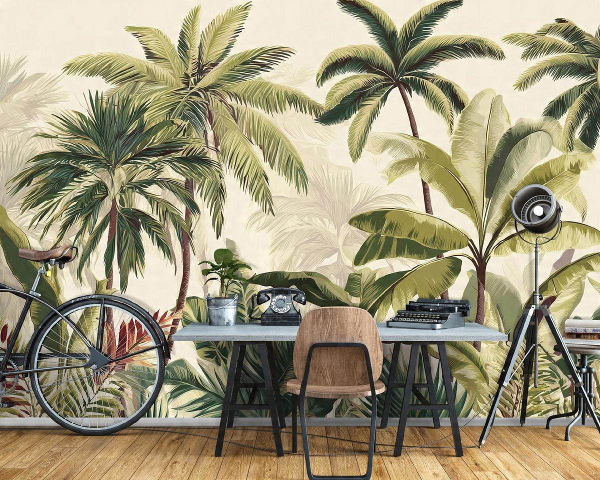 FOTOTAPETE Blätter Grün Dschungel Natur Wohnzimmer 150x105 - Multicolor, Papier (150/105cm) - Wallarena