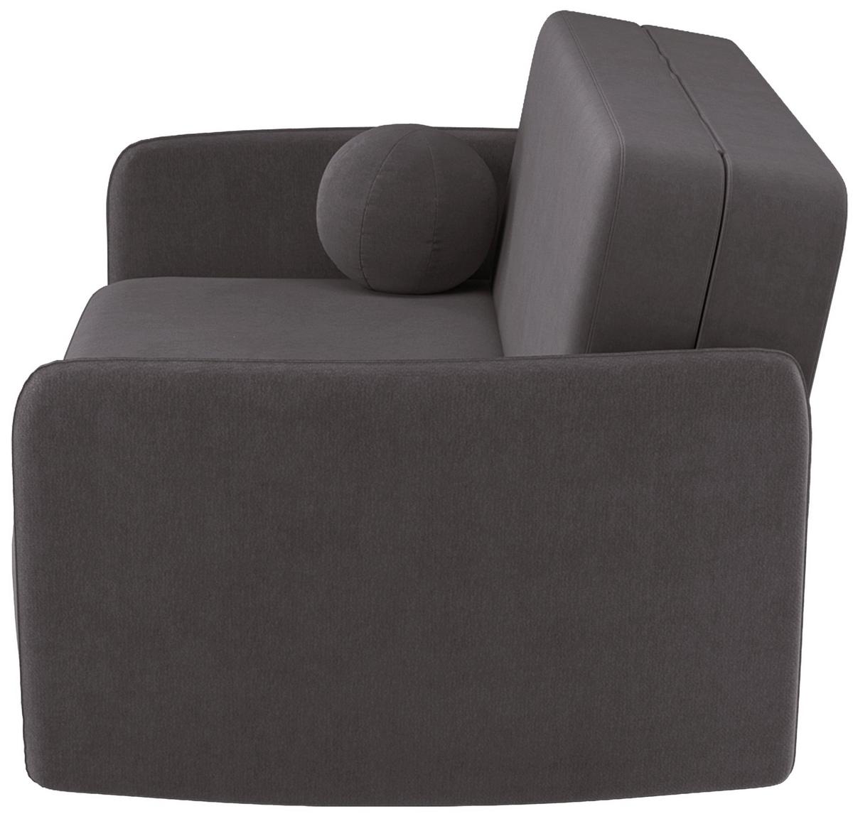SCHLAFSOFA Paxi 165 cm - Graubraun/Schwarz, Textil/Metall (165/84/106cm) - Selsey
