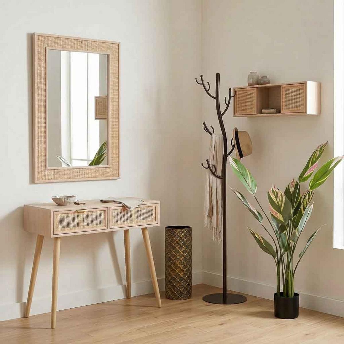 KONSOLENTISCH aus MDF und Gitter, braun, 80x42x79cm - Braun, Holzwerkstoff (42/80/79cm) - Wanderlust