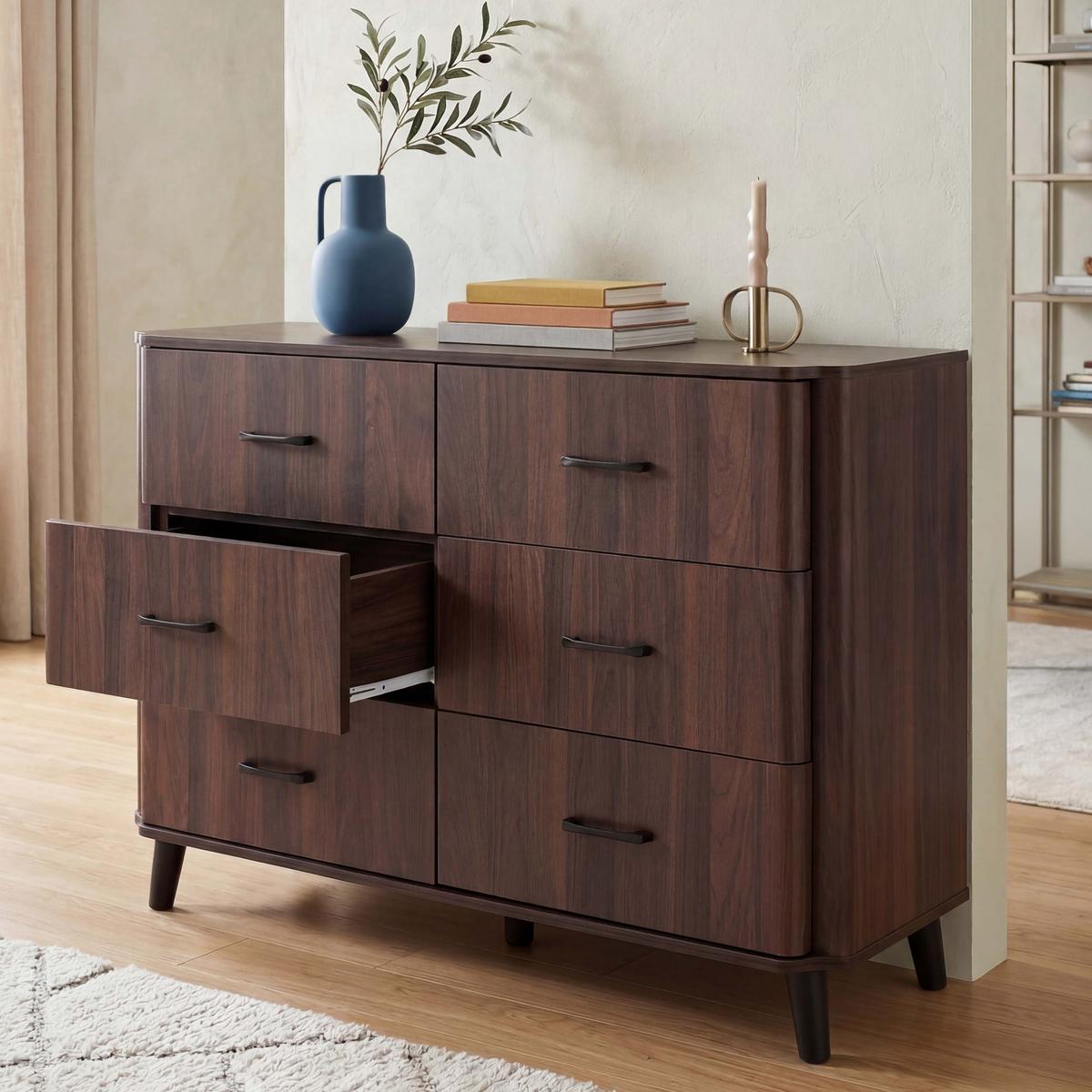 KOMMODE Walnuss Dekor - Walnussfarben, Holz (120/86/40cm) - MCW