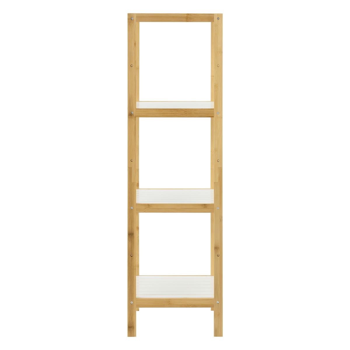 BADEZIMMERREGAL Balsfjord - Naturfarben/Weiß, Holz (33/110/34cm) - [en.casa]