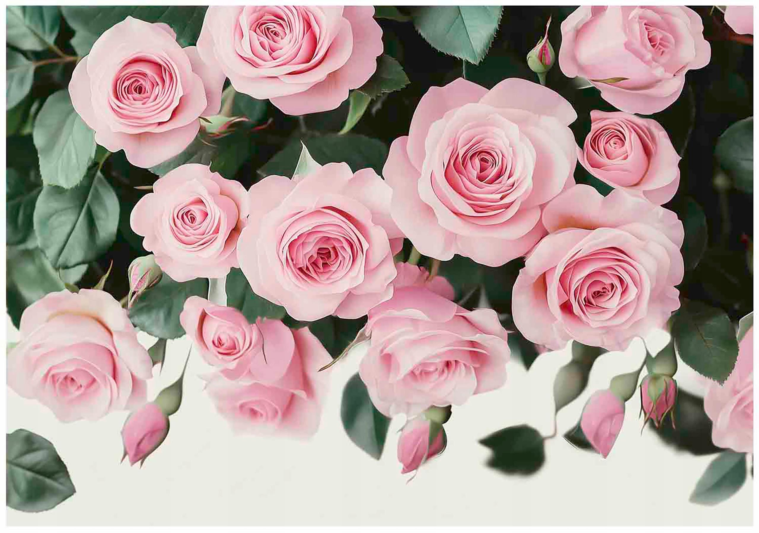FOTOTAPETE Blumen Rosen Schlafzimmer 200x140 - Multicolor, Papier (200/140cm) - Wallarena