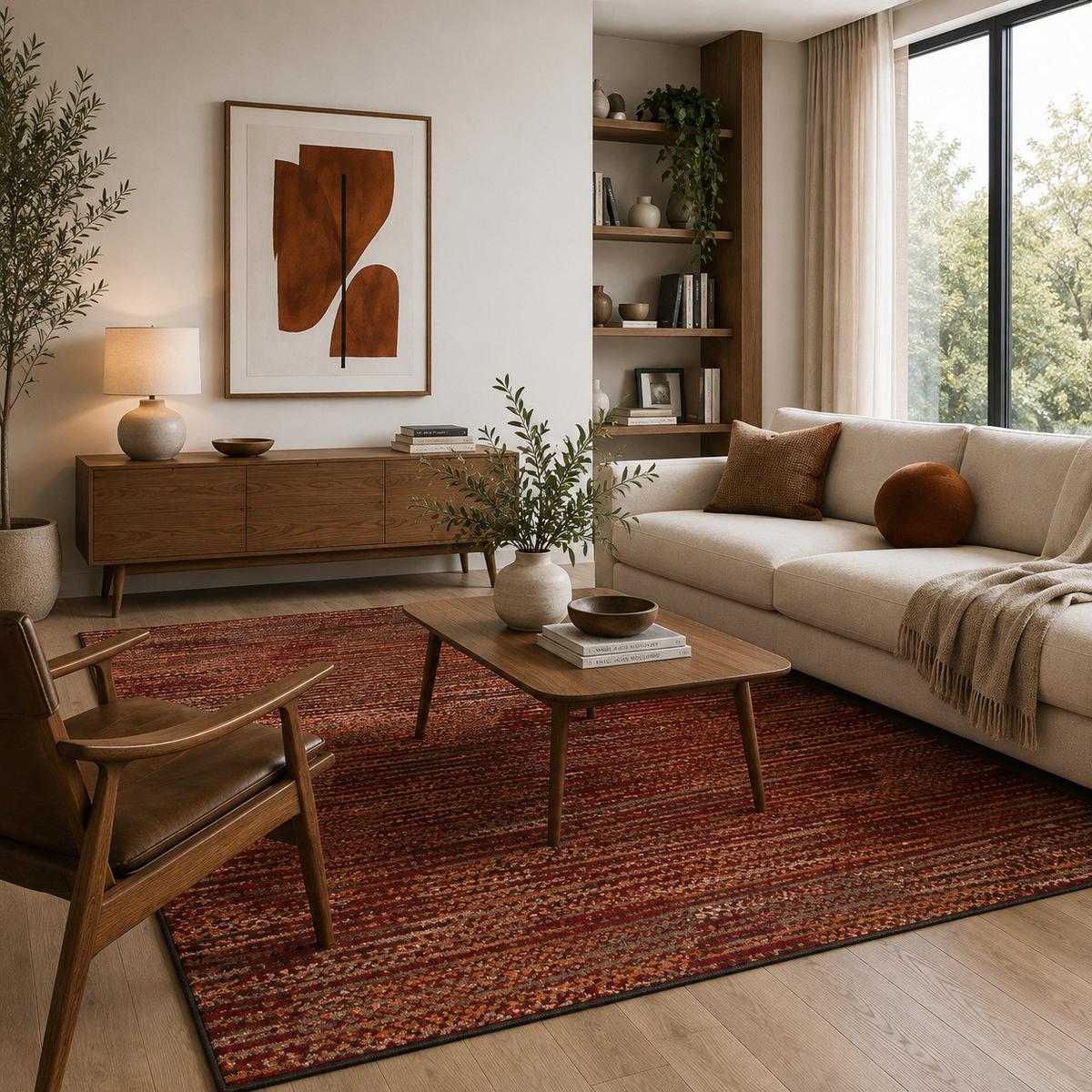 MODERN DESIGNER VELOURS TEPPICH SAMBA - Terracotta, Textil (190/280cm) - Pergamon