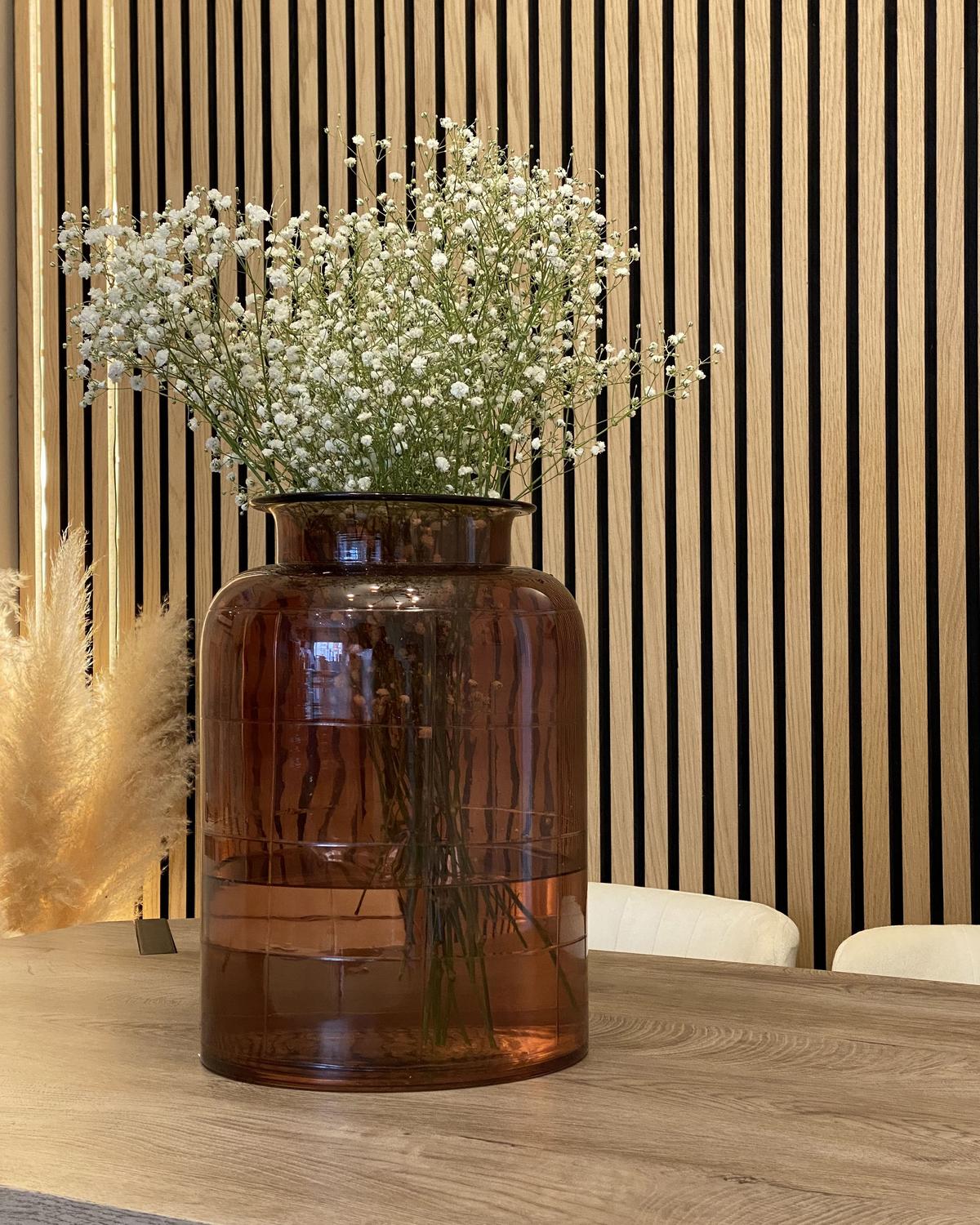 BLUMENVASE Glas braun Vindaloo - Braun, Glas (35cm) - Beliani