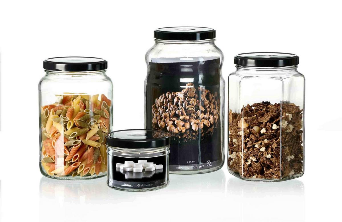 VORRATSGLÄSER Mara transparent 1,7 l 3er Set - Transparent, Glas (12/20/12cm) - Ritzenhoff Breker