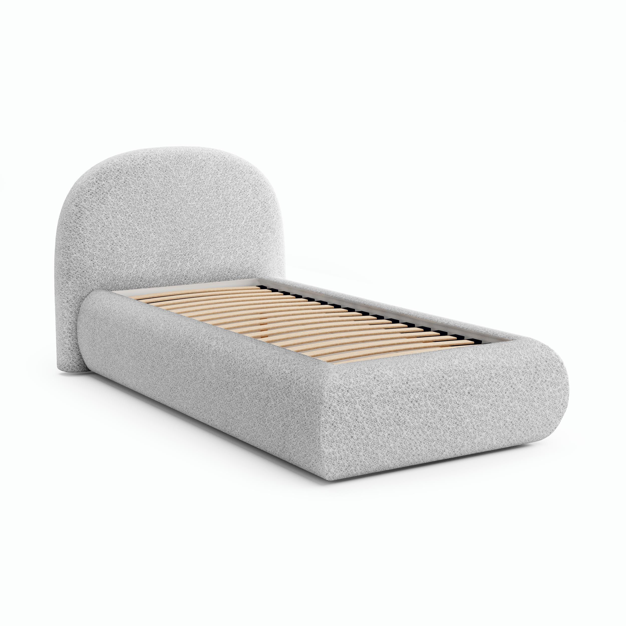 POLSTERBETT Motti 90x200, Einzelbett mit Bettkasten, ohne Matratze, Hellgrau - Hellgrau, Holzwerkstoff (90/200cm) - Beautysofa