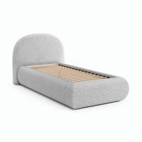 POLSTERBETT Motti 90x200, Einzelbett mit Bettkasten, ohne Matratze, Hellgrau - Hellgrau, Holzwerkstoff (90/200cm) - Beautysofa