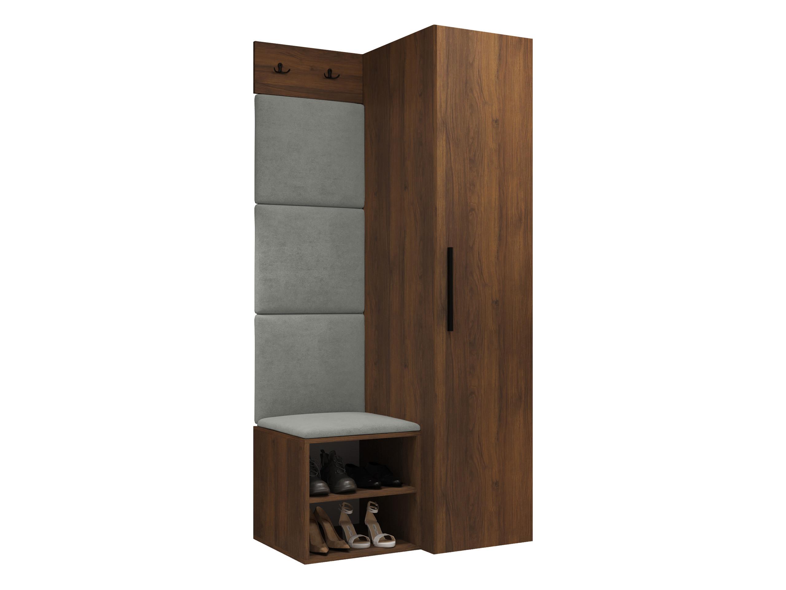 GARDEROBEN-SET Medi III - Nussbaumfarben/Schwarz, Holzwerkstoff/Kunststoff (40/191/50cm) - MIRJAN24