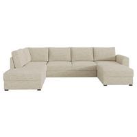 WOHNLANDSCHAFT Wilma Premium, Seite: Links - Schwarz/Naturfarben, Holz/Textil (305/85/188cm) - MIRJAN24