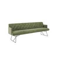 ESSZIMMERBANK CHARME Grün Cord - Olivgrün/Grün, Textil (206/85/69cm) - KAWOLA