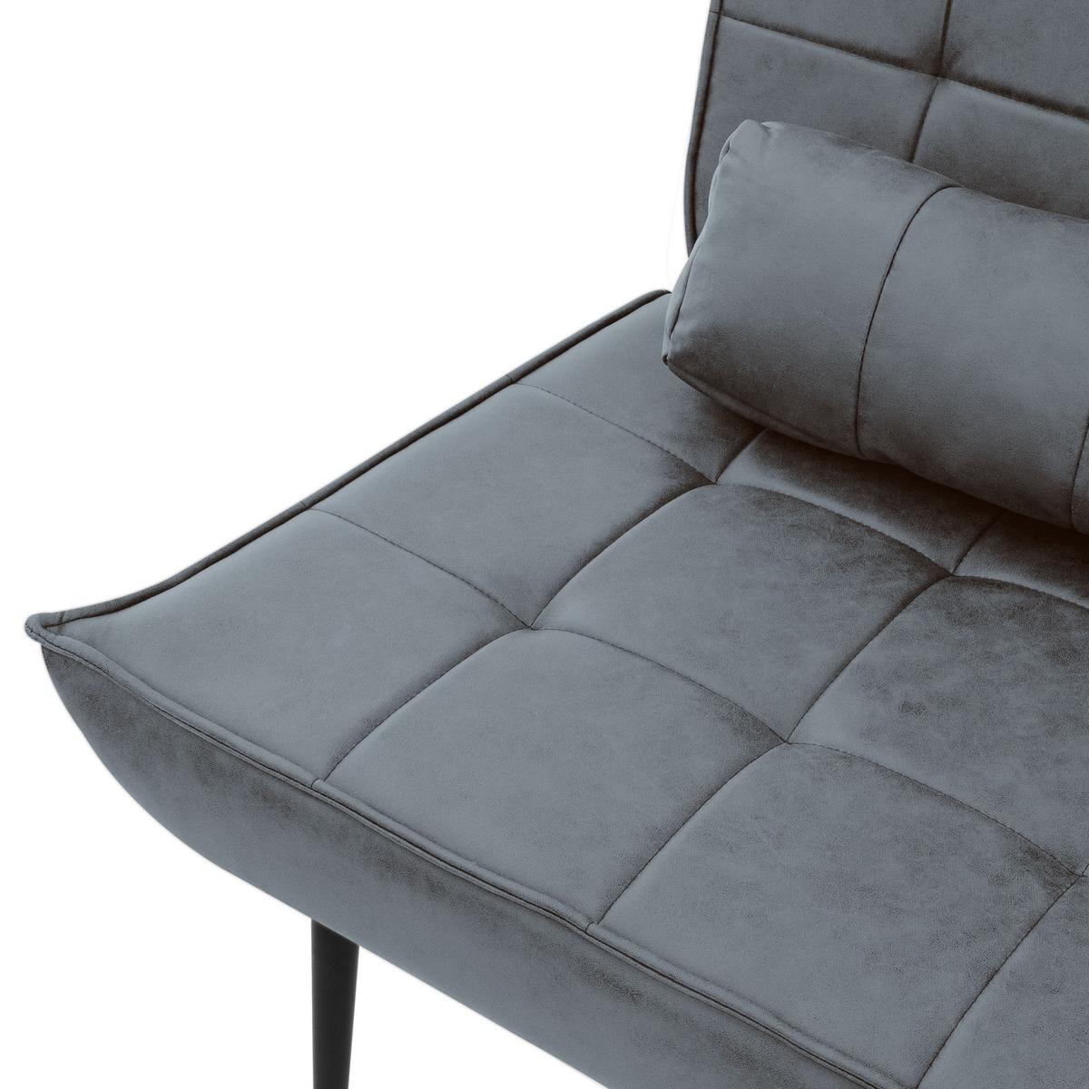 SESSEL Wohnzimmer aus Kunstleder-PU Anthrazit Relaxsessel mit Lendenkissen - Anthrazit/Schwarz, Metall (97/100/79cm) - ML-DESIGN