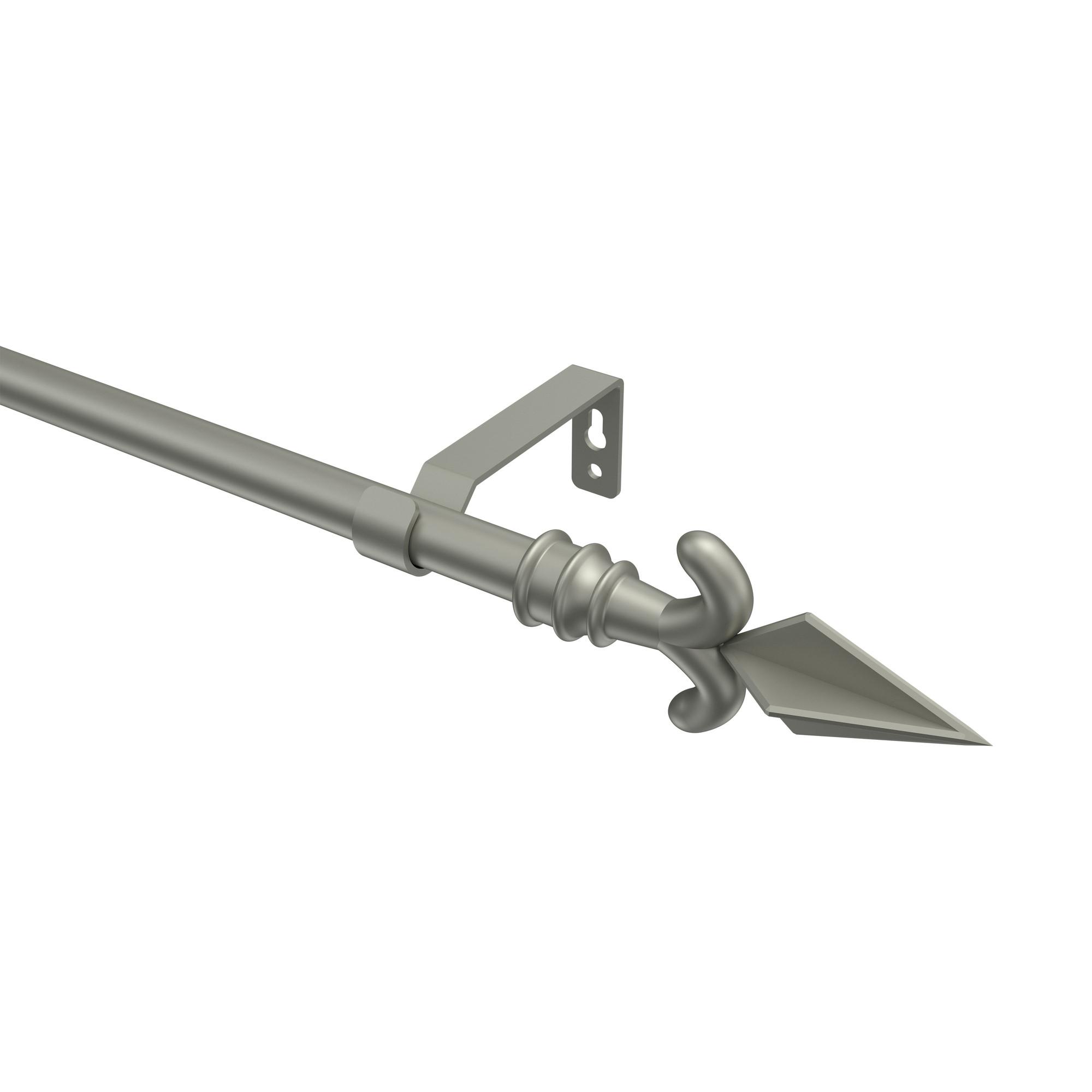 GARDINENSTANGE Olymp Matteo 240 cm (geteilt in 2 x 120 cm), 1-läufig (ohne Ringe), 16 mm Ø Chrom matt - Chromfarben/Nickelfarben, Metall (240cm) - INTERDECO