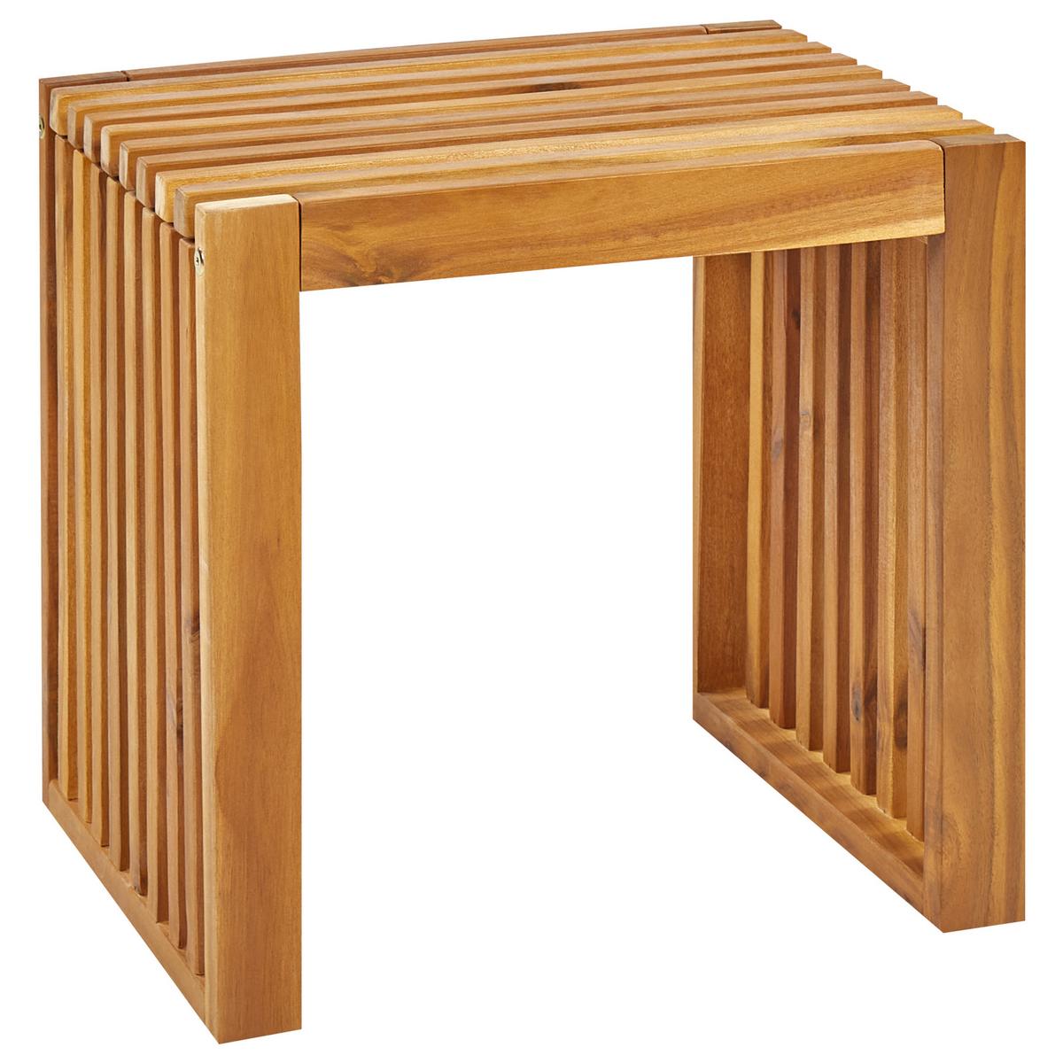 GARTENSTUHL 2er- Set Holz Heller Holzfarbton Bellano - Hellbraun, Holz (45/43/35cm) - Beliani