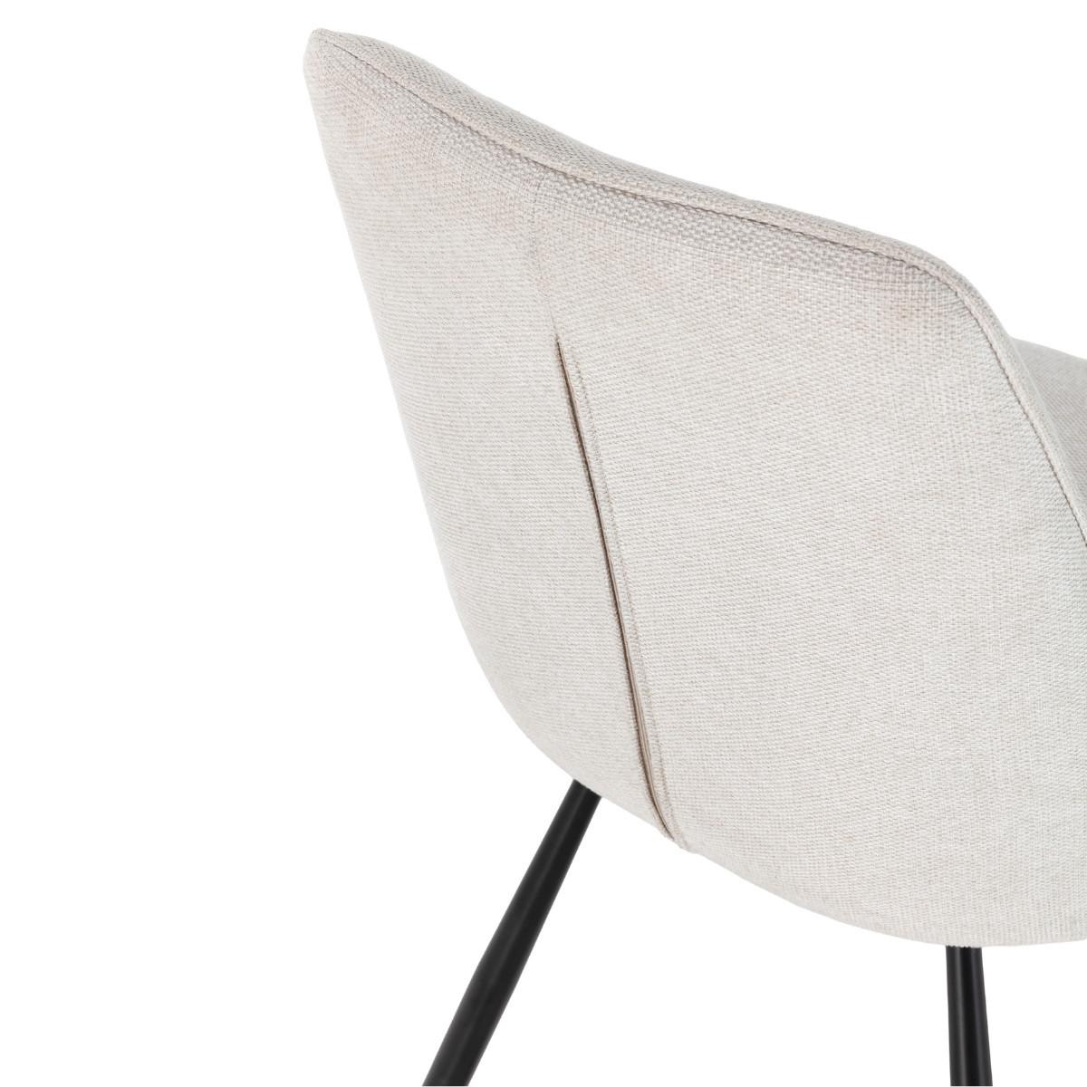 STÜHLE 4er-Set aus Stoff mit Metallbeinen 59/85,5/51,5 cm - Beige, Textil (59/85.5/54cm) - Calicosy