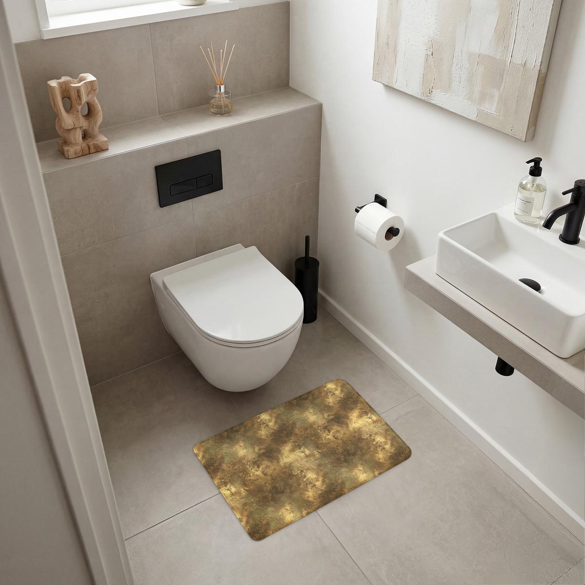BADEMATTE Antik - Metallic-Look - Gold 60x40 cm - Goldfarben, Textil (60/40cm) - OnlyWow