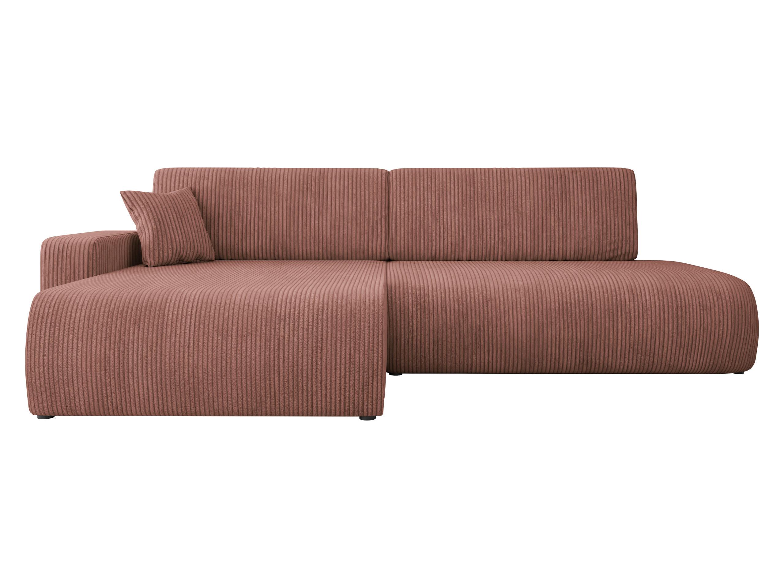 ECKSOFA Piano O Cord - Schwarz/Rosa, Holz/Kunststoff (262/145cm) - MIRJAN24