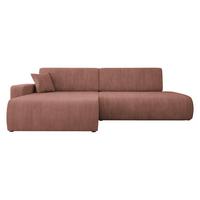 ECKSOFA Piano O Cord - Schwarz/Rosa, Holz/Kunststoff (262/145cm) - MIRJAN24