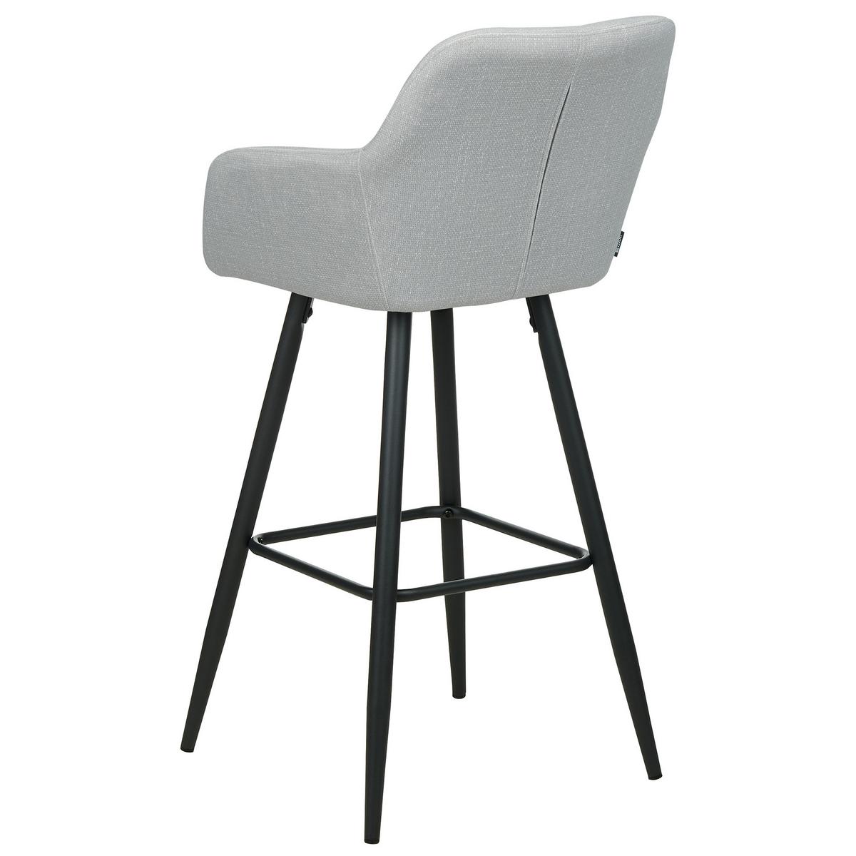 BARSTUHL 2er-Set Samtstoff hellgrau Casmalia - Schwarz/Grau, Textil (50/104/55cm) - Beliani