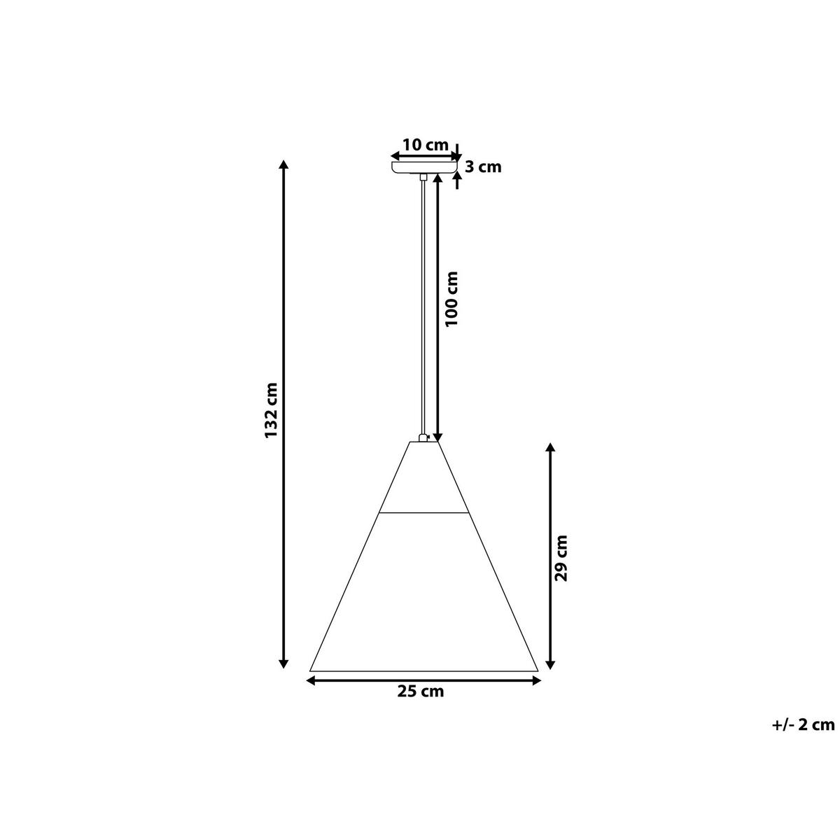 HÄNGELEUCHTE Albano 25/25/132 cm - Weiß, Metall (25/25/132cm) - Beliani